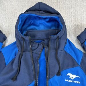 Ford Mustang Zip Up Hoodie Jacket men L Racing Logo GT Cobra hot Rod